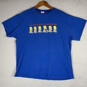 Vintage Homer Simpson Shirt Mens XL Blue Many Moods Delta 2001 Tee Cartoon